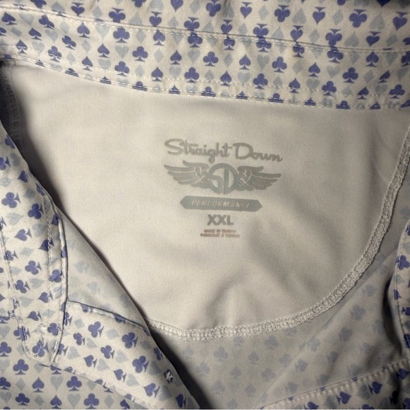 Men's Straight Down Blue and Purple micro print Golf Polo XXL - Picture 2 of 4